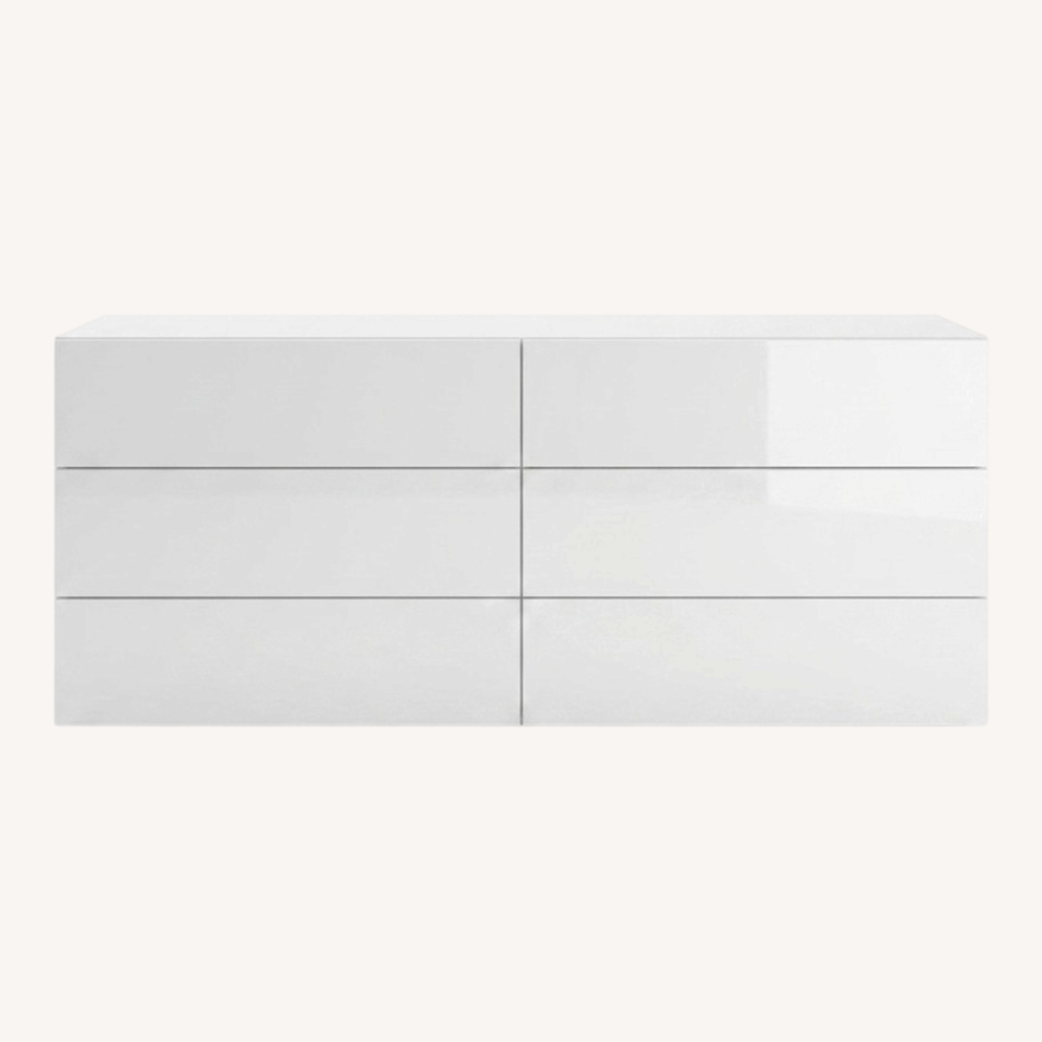 Made in Italy Matte Grey Laquer 6 Drawer Dresser - image-0