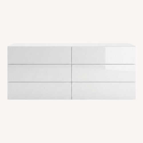 Used Made in Italy Matte Grey Laquer 6 Drawer Dresser for sale on AptDeco