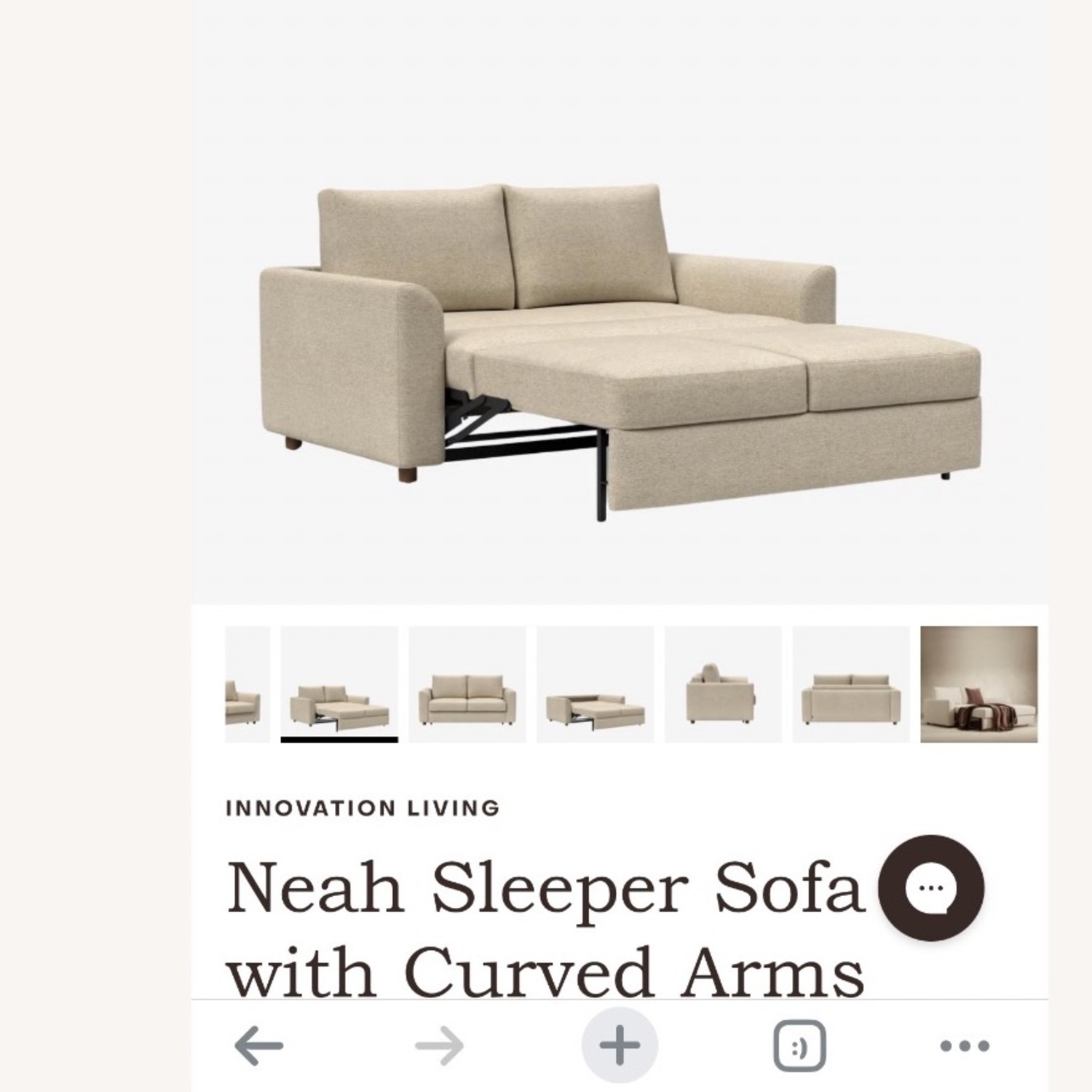 Neah Sleeper Sofa with Curved Arm- Queen  - image-2