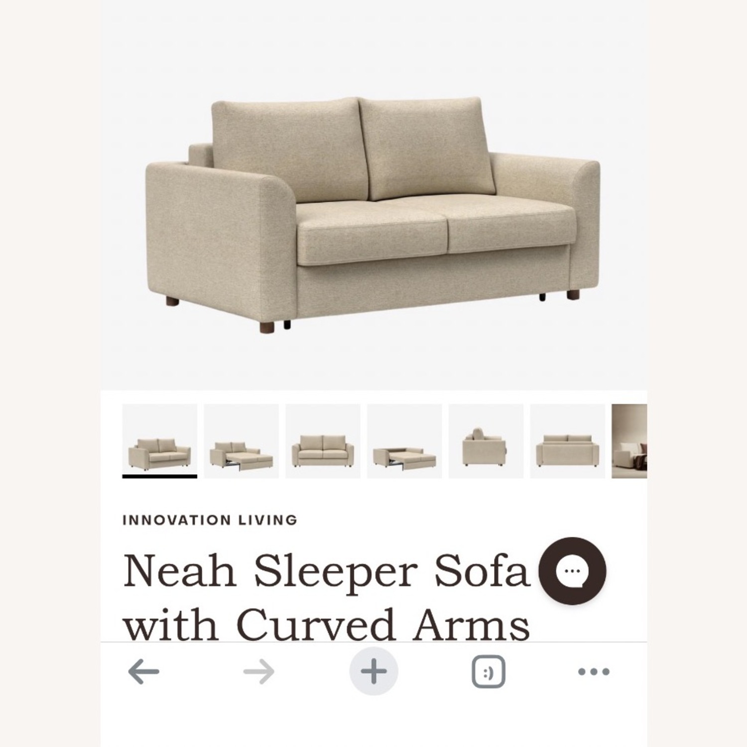 Neah Sleeper Sofa with Curved Arm- Queen  - image-1