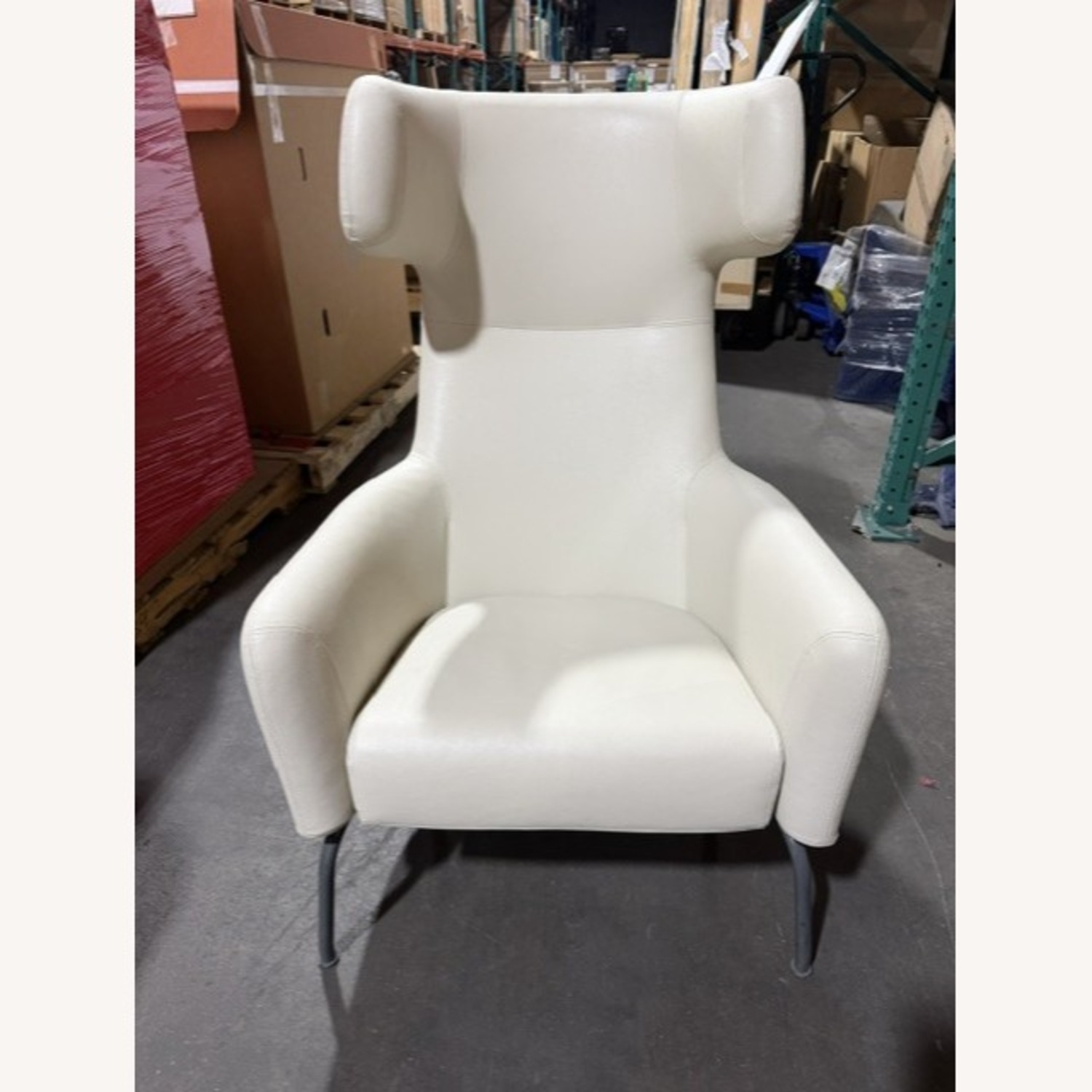 Softline A/S Havanna White Leather Armchair - image-1