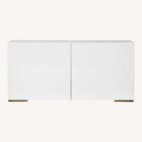 Used CB2 Fuel White Lacquer Credenza for sale on AptDeco