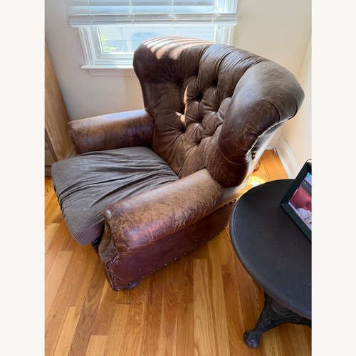 Used Restoration Hardware Dark Brown Leather Recliner for sale on AptDeco
