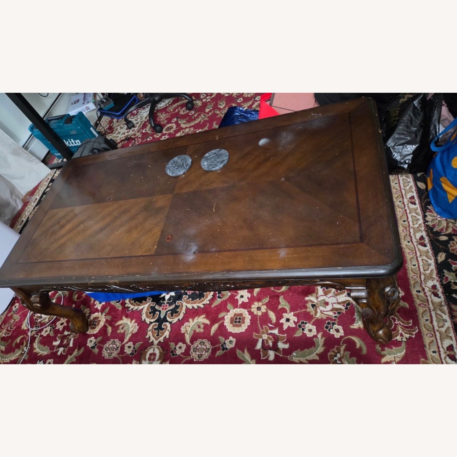 Ashley Furniture Dark Brown Wood Coffee Table - image-2