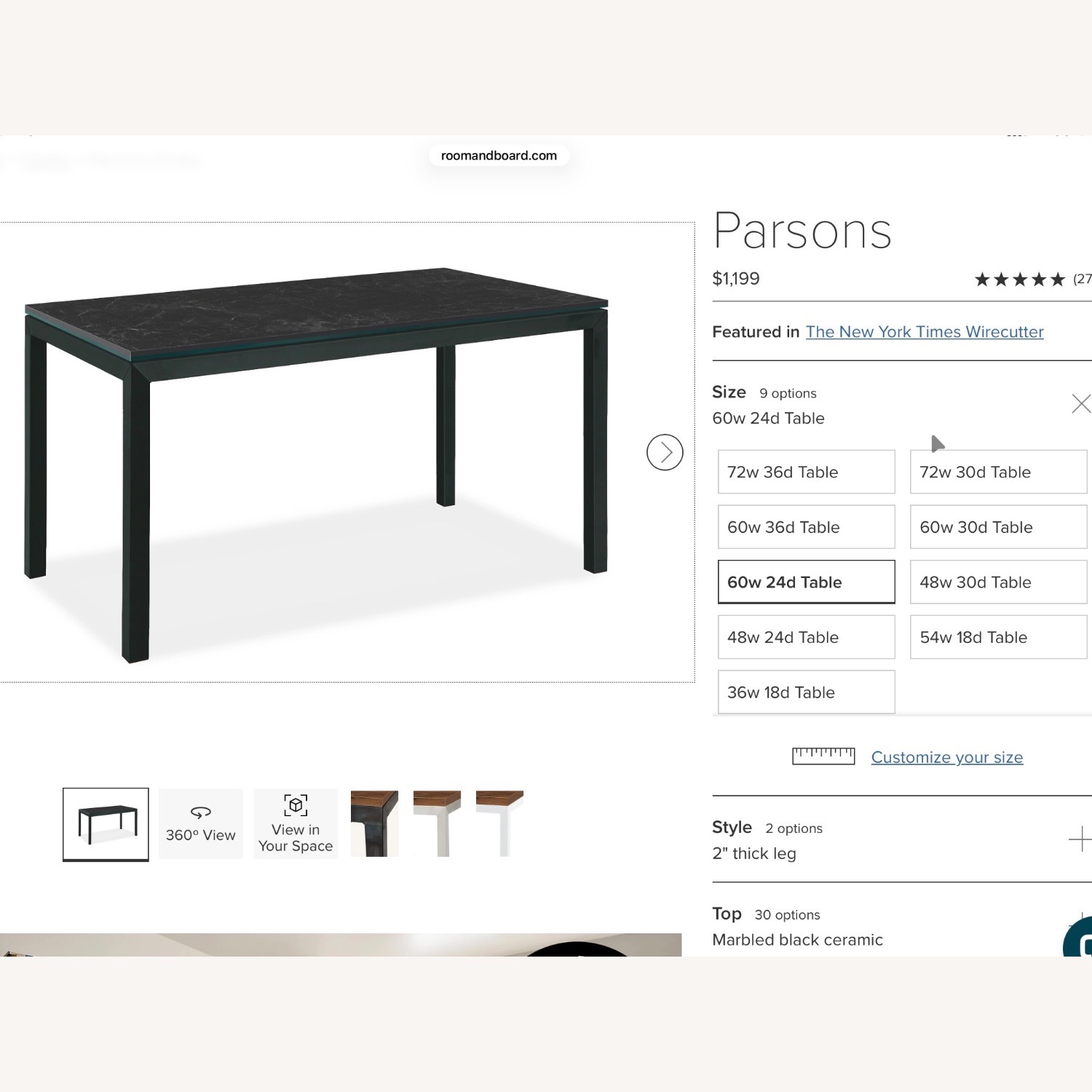 Room & Board Parsons Desk - image-1