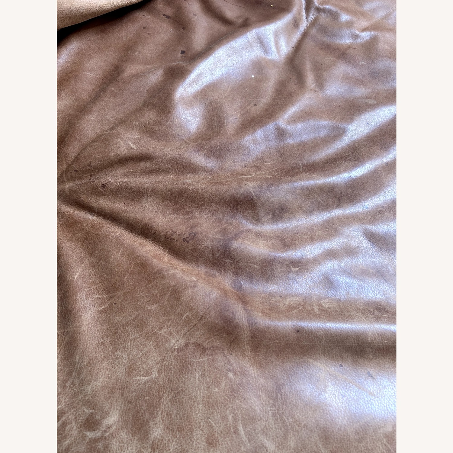 Vintage Warm Tan Distressed Leather Lounge - image-2