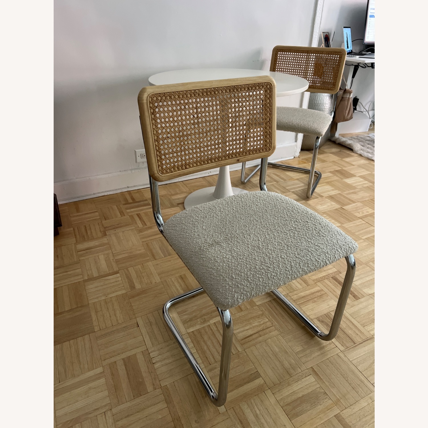 Natural Fabric Dining Chair - image-2