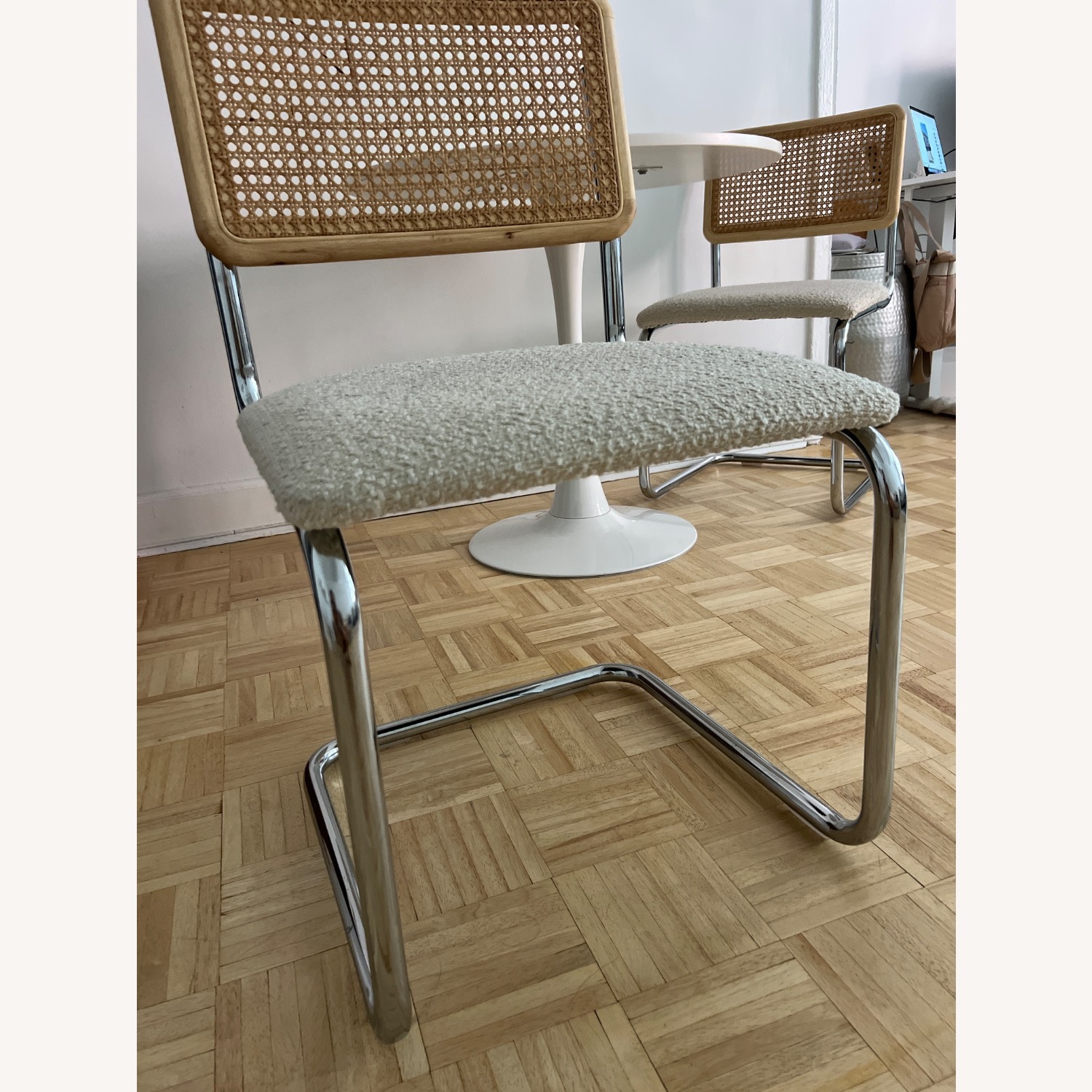 Natural Fabric Dining Chair - image-5