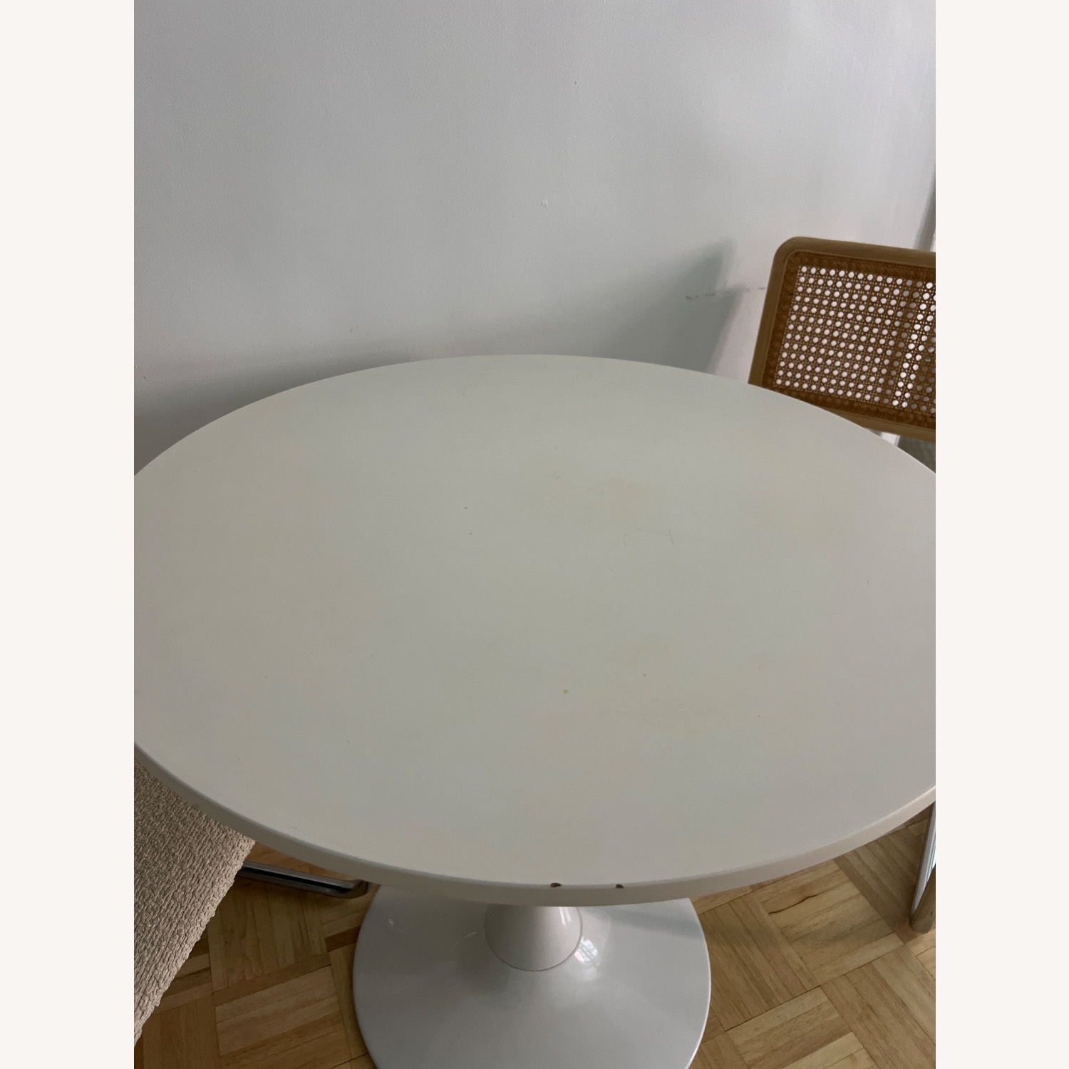 White Modern Tulip Metal Dining Table - image-3