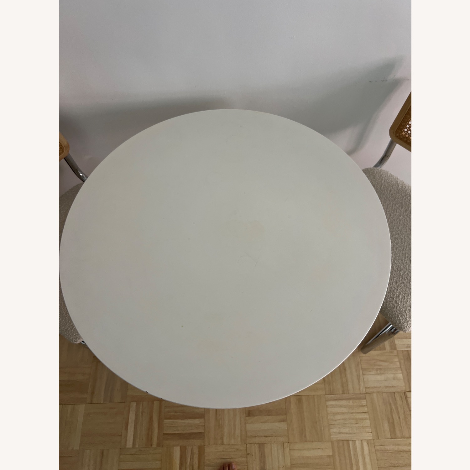 White Modern Tulip Metal Dining Table - image-2