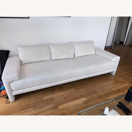 Used CB2 Camden 101" White Fabric Sofa for sale on AptDeco