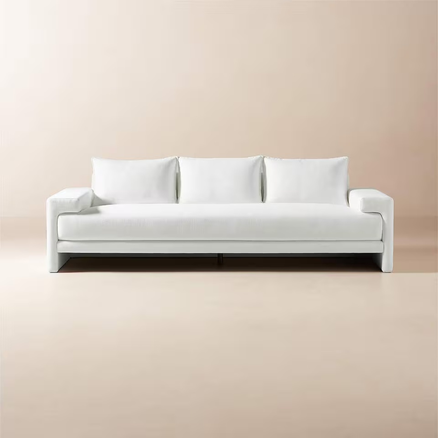  CB2 Camden 101" White Fabric Sofa - image-5