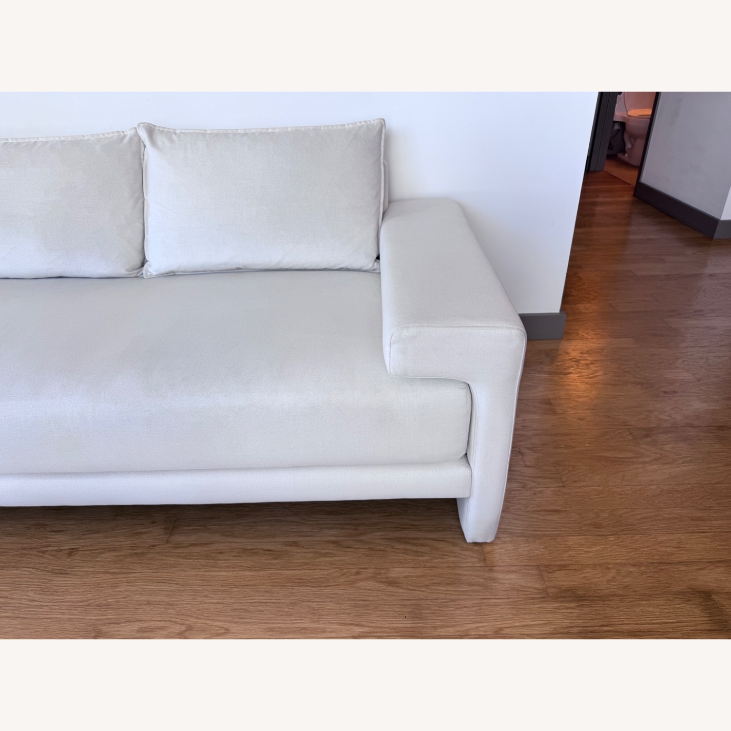  CB2 Camden 101" White Fabric Sofa - image-2