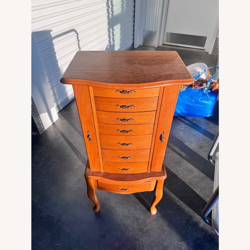 Used Vintage Powell Oak Jewelry Armoire for sale on AptDeco