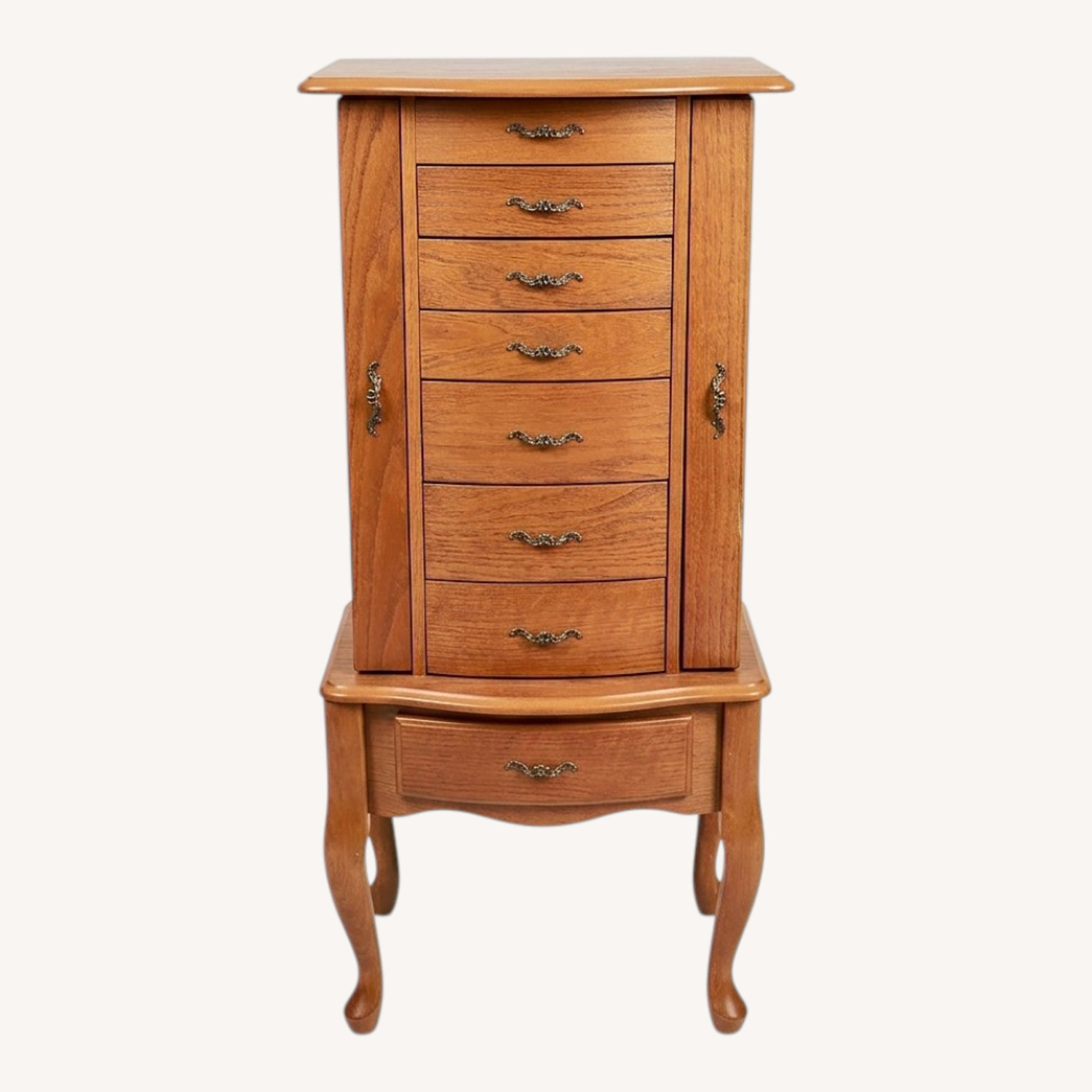 Vintage Powell Oak Jewelry Armoire - image-0