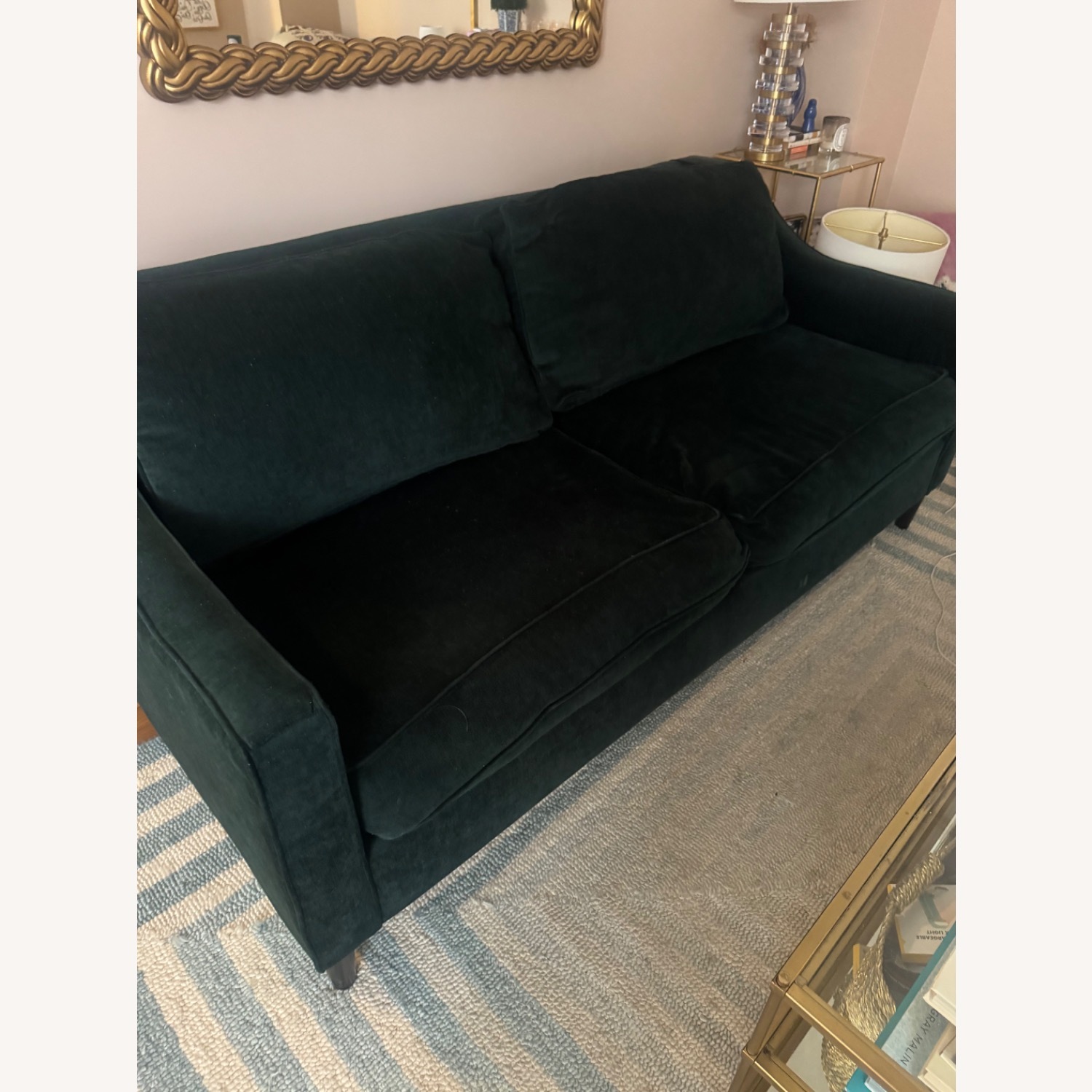 West Elm Paige Sofa - Forest Performance Velvet - image-2