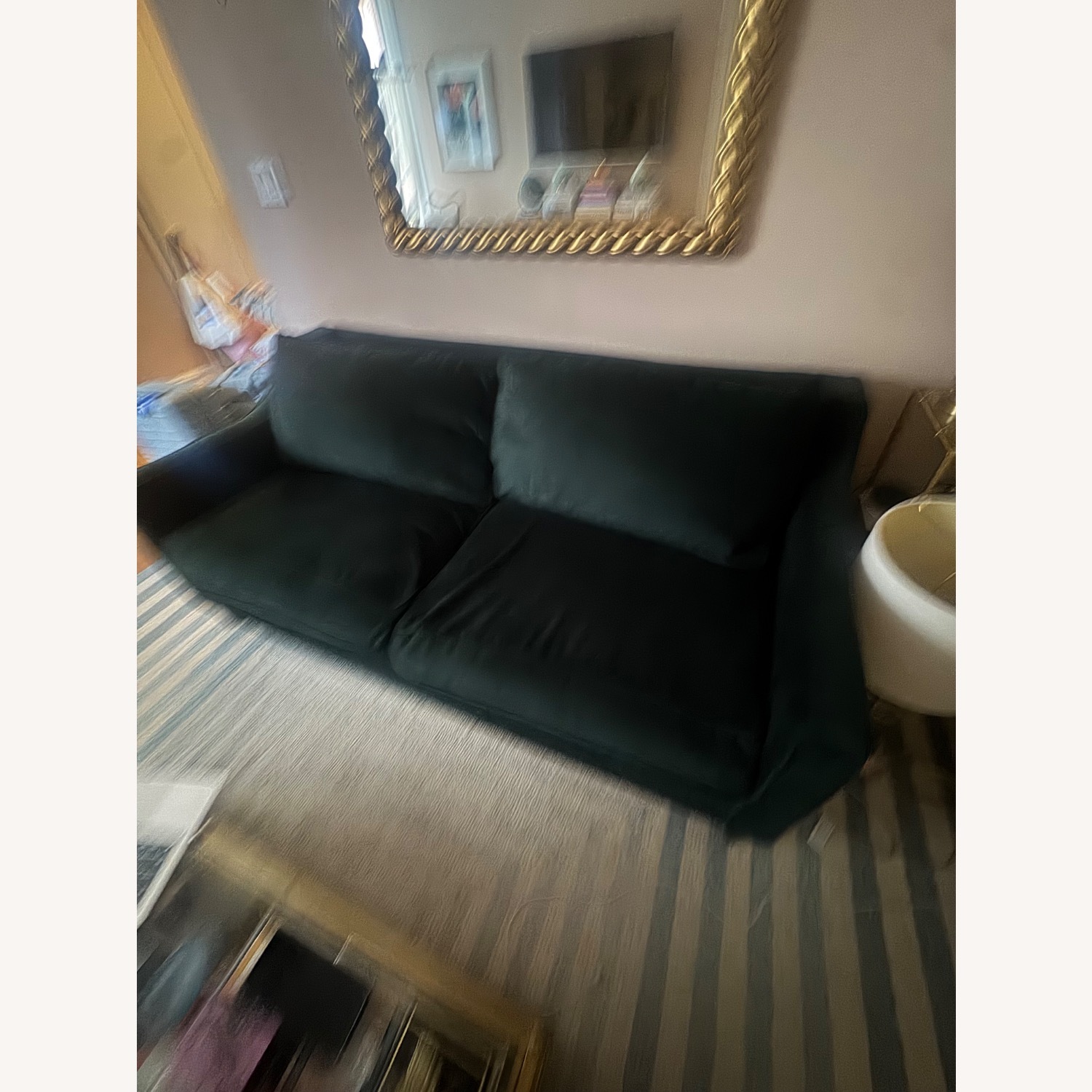West Elm Paige Sofa - Forest Performance Velvet - image-3
