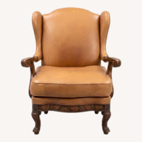 Vintage/Antique Light Brown Leather Accent Chair