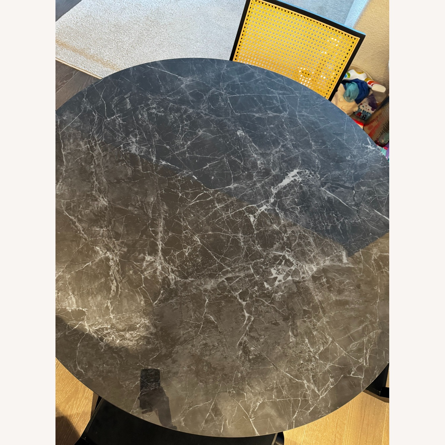 Room & Board Round Black Marble Dining Table - image-0