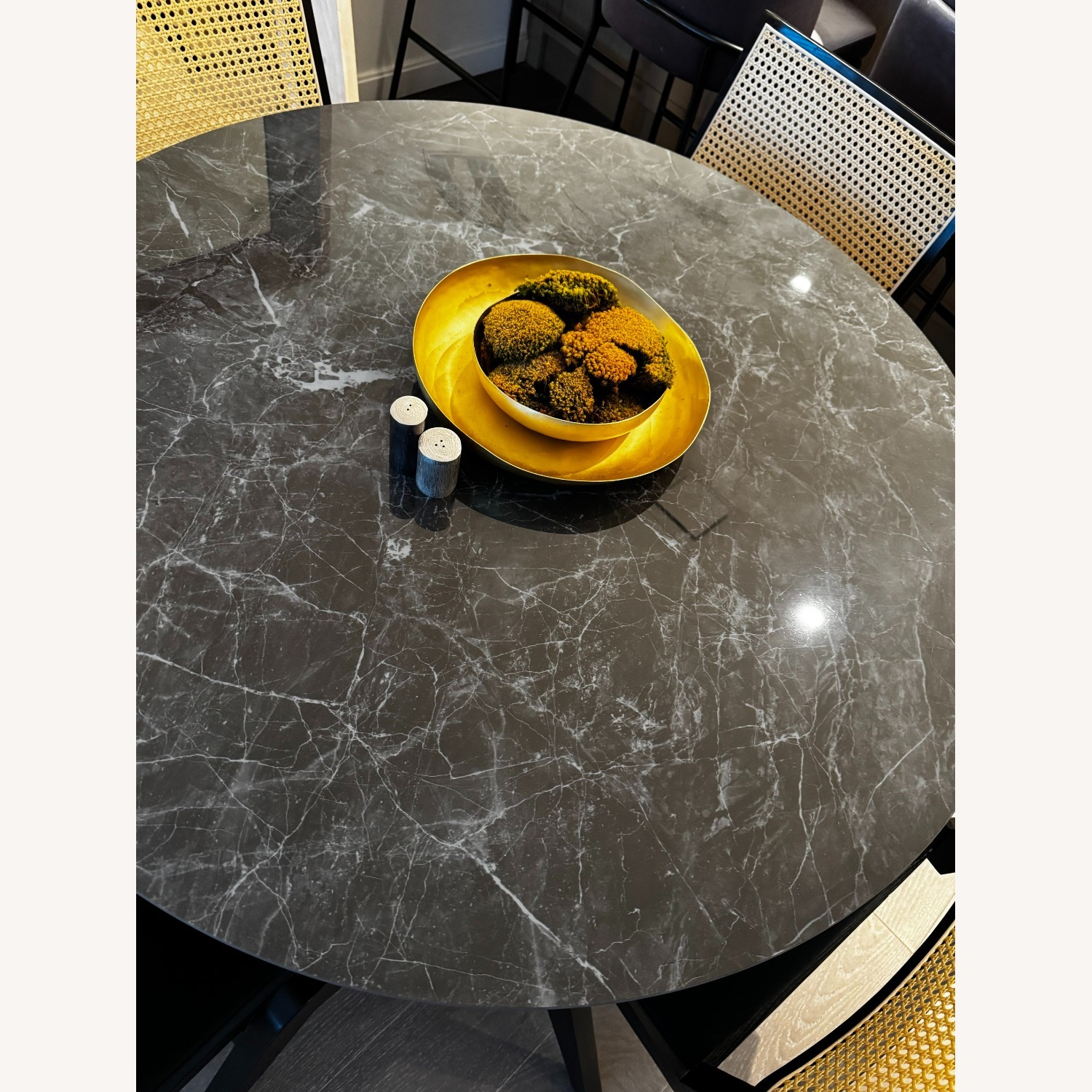 Room & Board Round Black Marble Dining Table - image-3