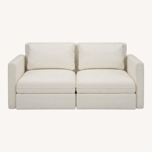 Used IKEA Vallentuna White Faux Leather 2 Seater Sofa for sale on AptDeco