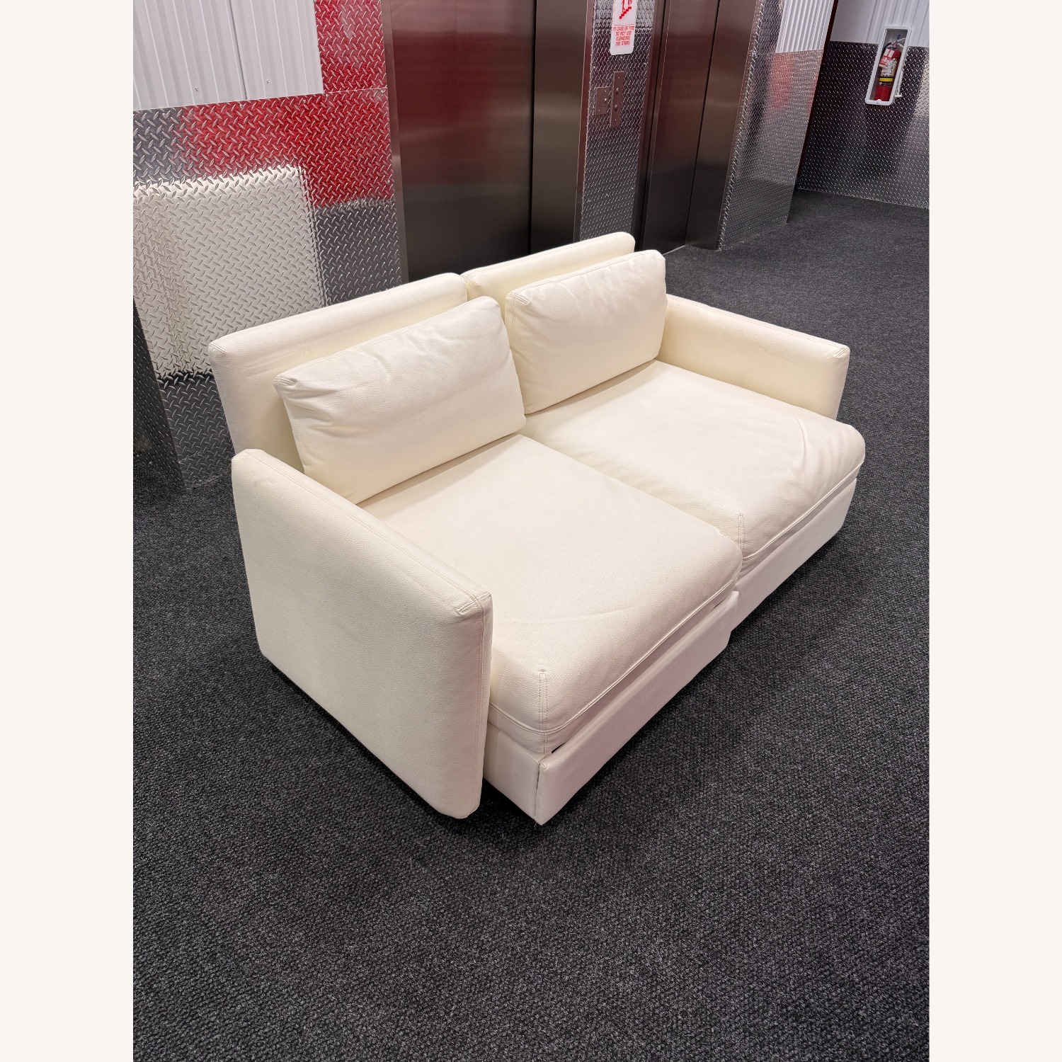 IKEA Vallentuna White Faux Leather 2 Seater Sofa - image-2