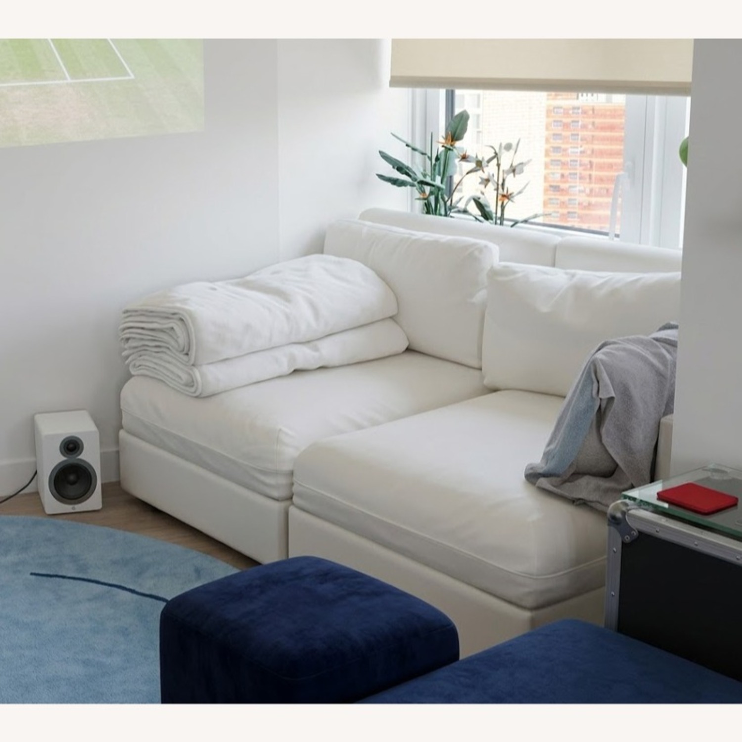 IKEA Vallentuna White Faux Leather 2 Seater Sofa - image-1