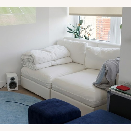 Used IKEA Vallentuna White Faux Leather 2 Seater Sofa for sale on AptDeco
