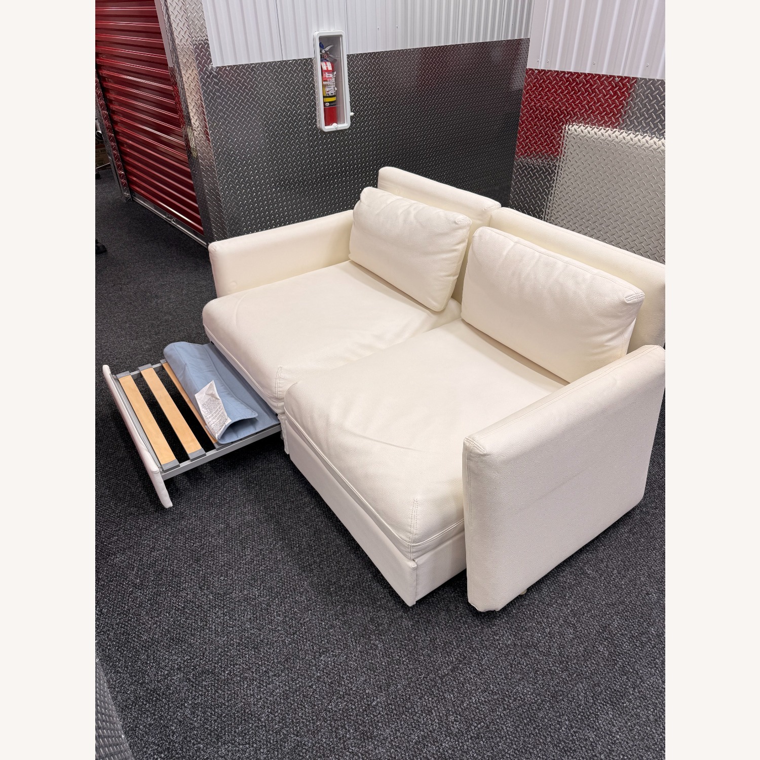 IKEA Vallentuna White Faux Leather 2 Seater Sofa - image-3