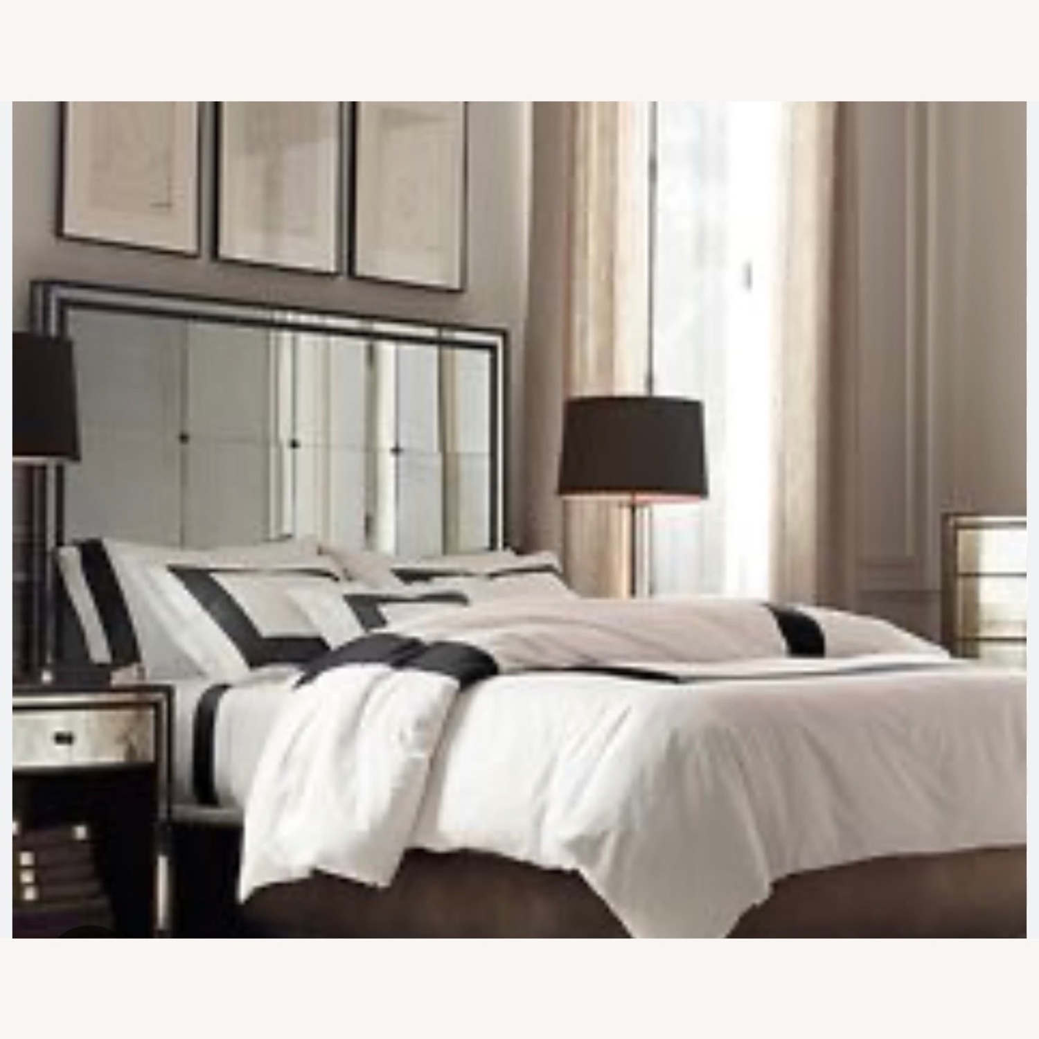 Restoration Hardware Strand King Mirrored Bed - image-1