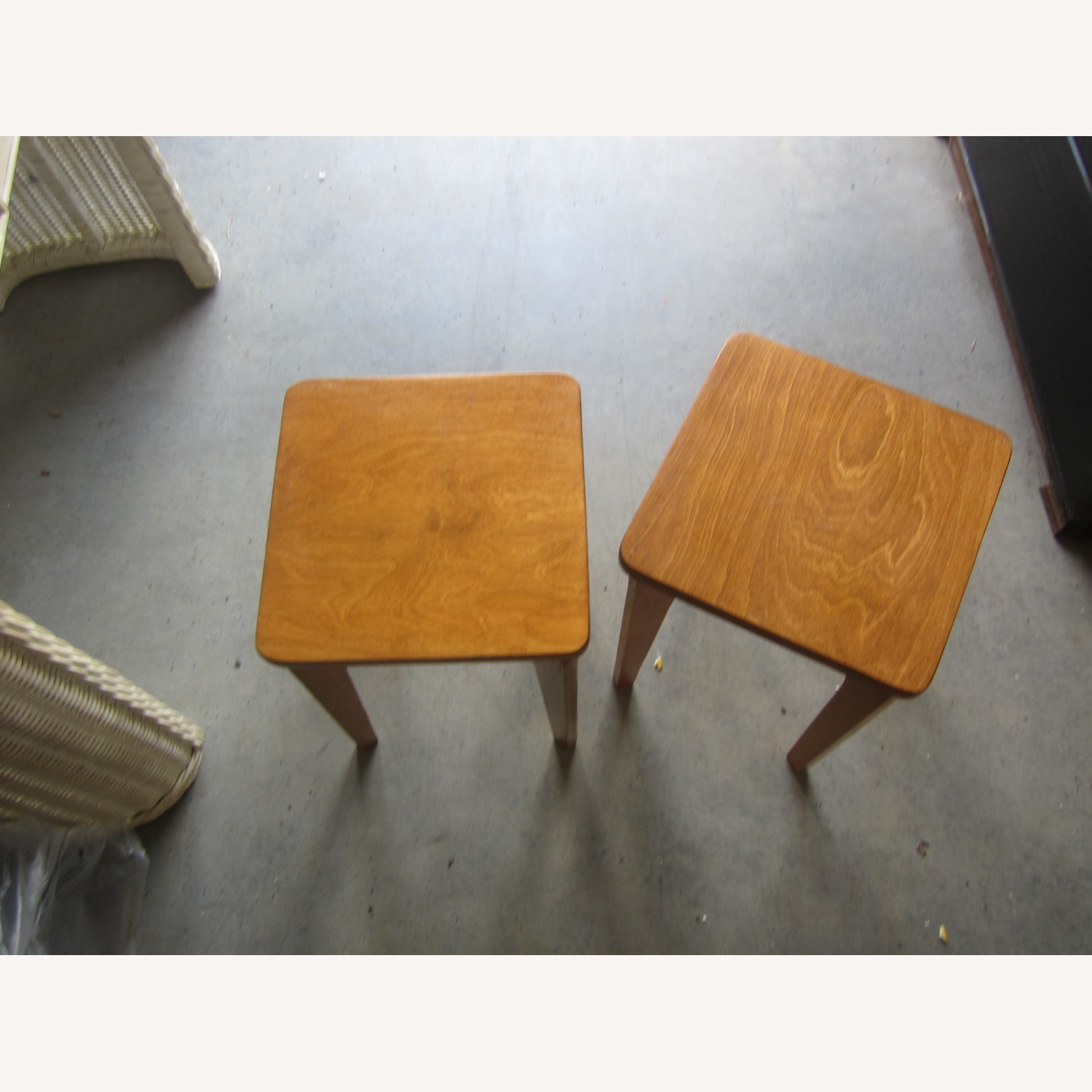 Vintage Pair of Small Tables Retro Style - image-2