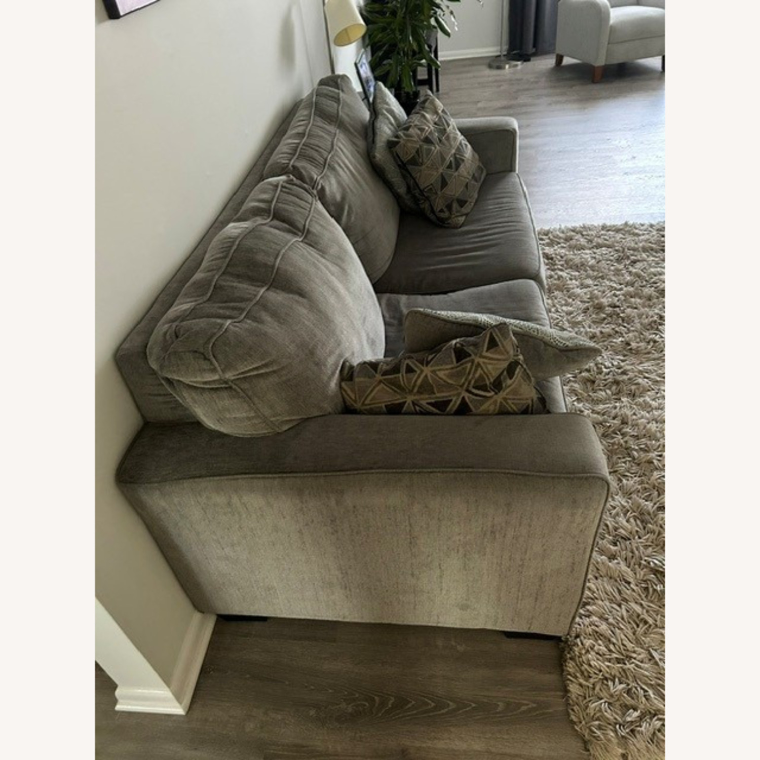 Vintage/Antique Light Gray Sleeper Sofa - image-3