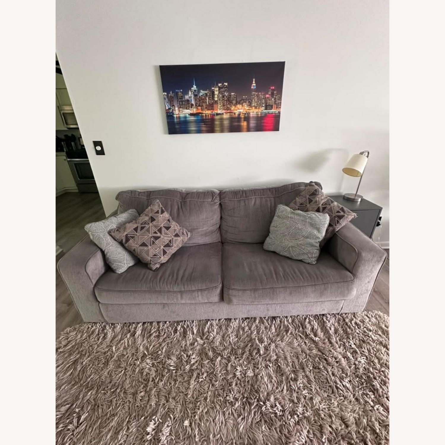Vintage/Antique Light Gray Sleeper Sofa - image-1