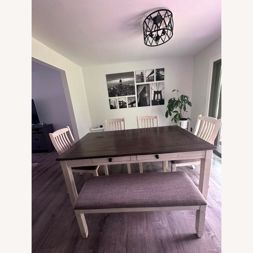 Used Dining Table 4 Chairs and Bench for sale on AptDeco