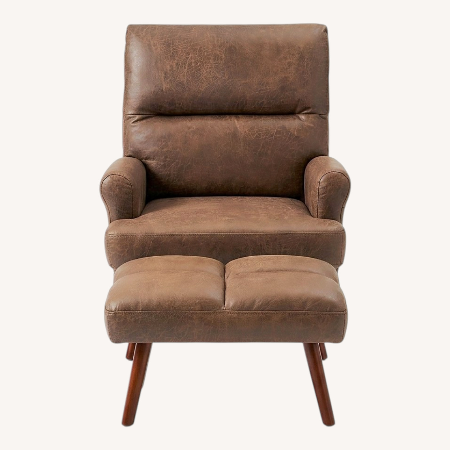 Brevick Faux Leather Accent Chair and Ottoman - image-0