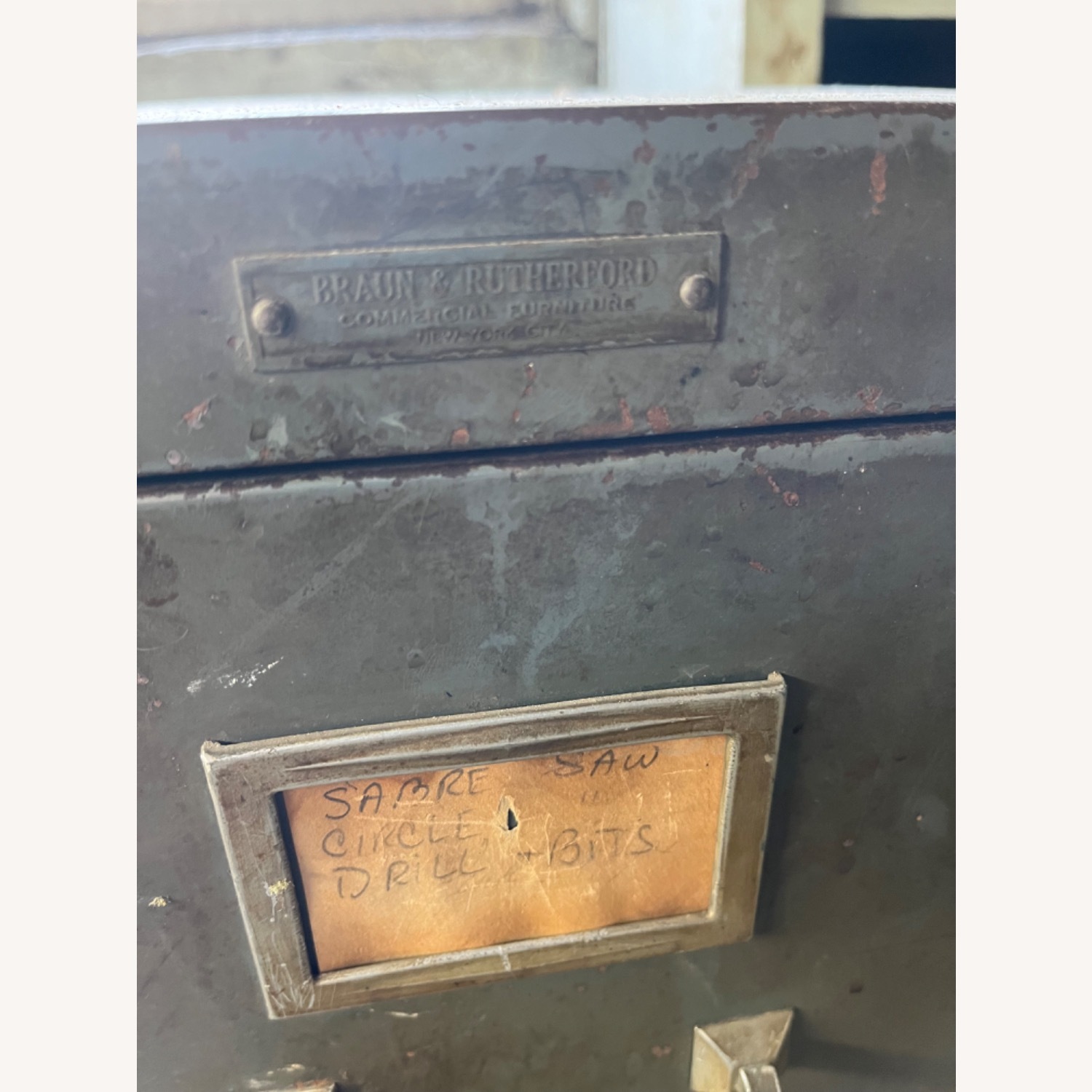 Braun And Rutherford Green Metal Media Storage - image-3