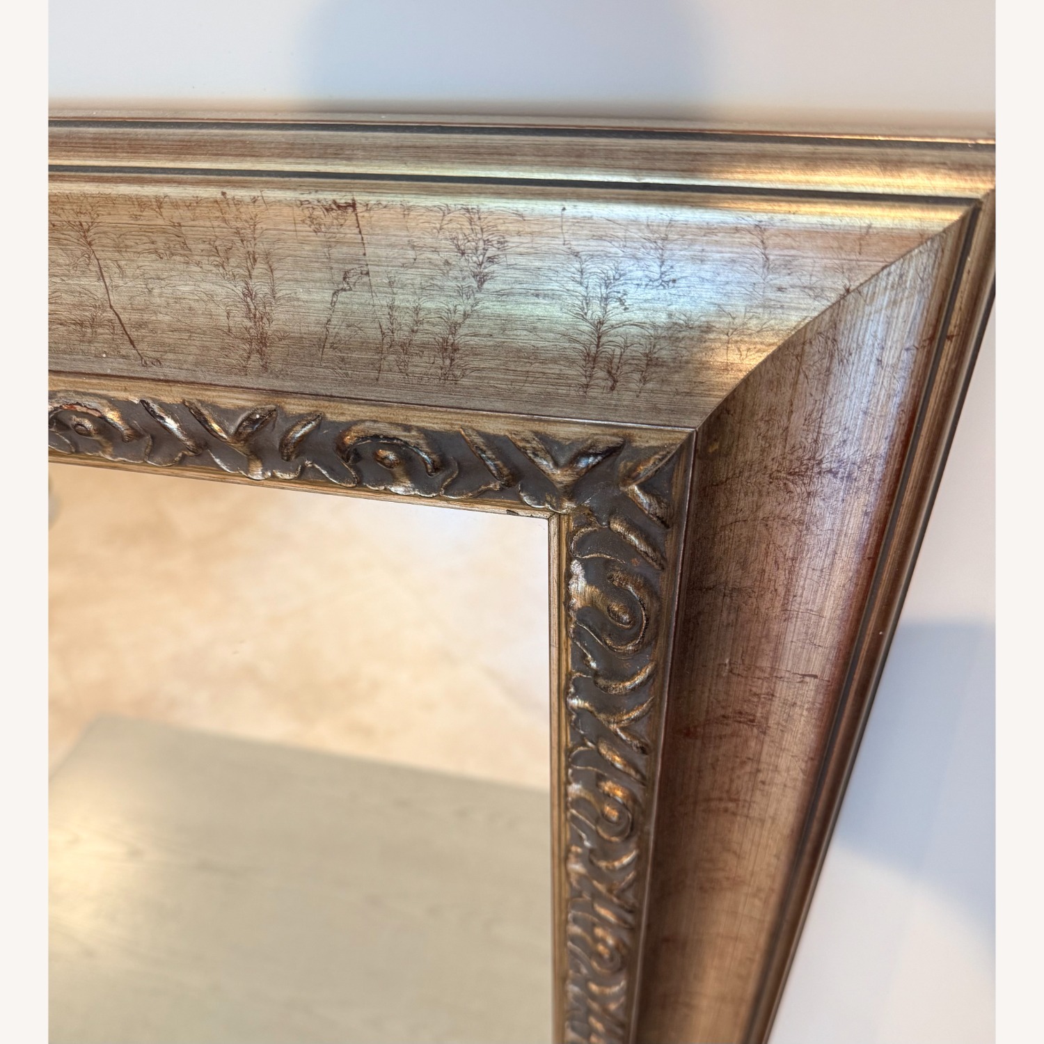 XL Mirror: Two-Tone Gold/Silver/Bronze Wood Frame - image-3