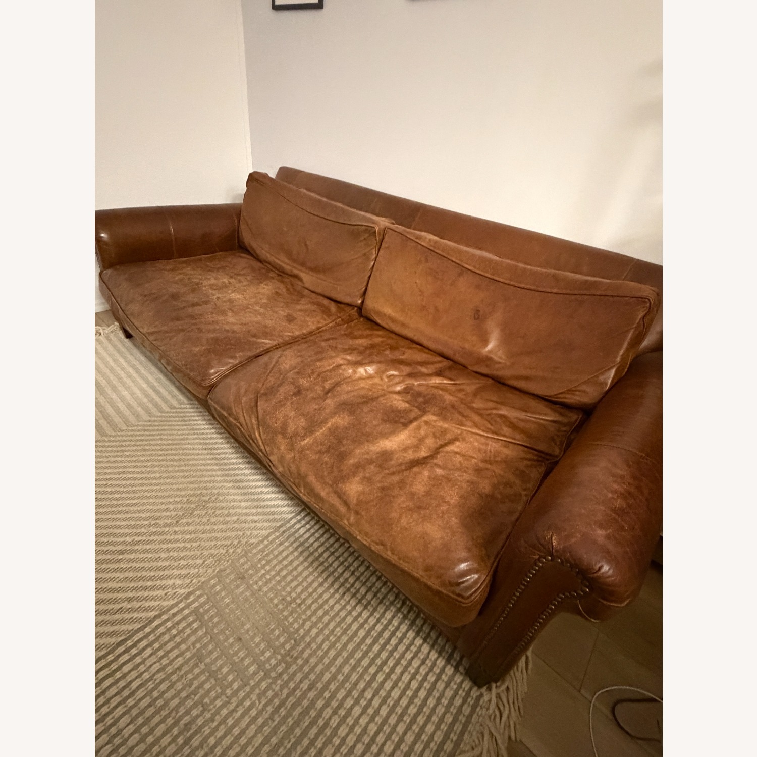 Restoration Hardware Dark Brown 2 Seater Sofa - image-3