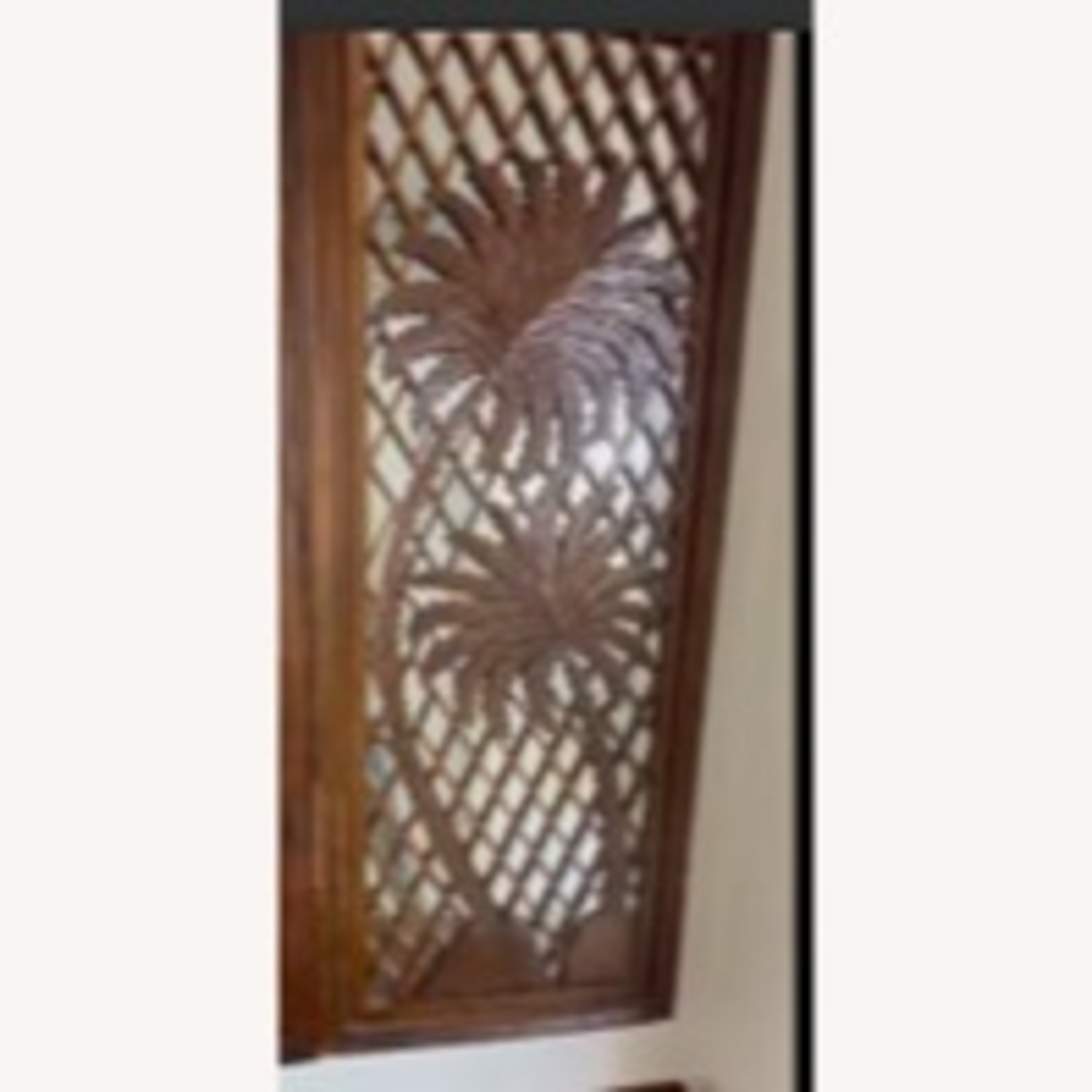 Vintage Carved Wood Palm Mirrored Wall Panels - image-2