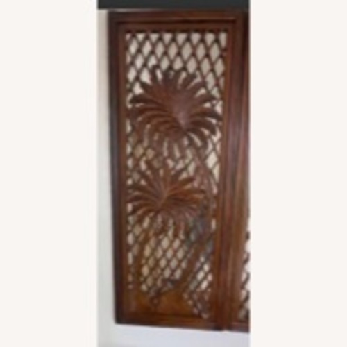 Used Vintage Carved Wood Palm Mirrored Wall Panels for sale on AptDeco