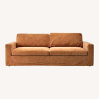 Rust Linen Blend 3-Seater Couch