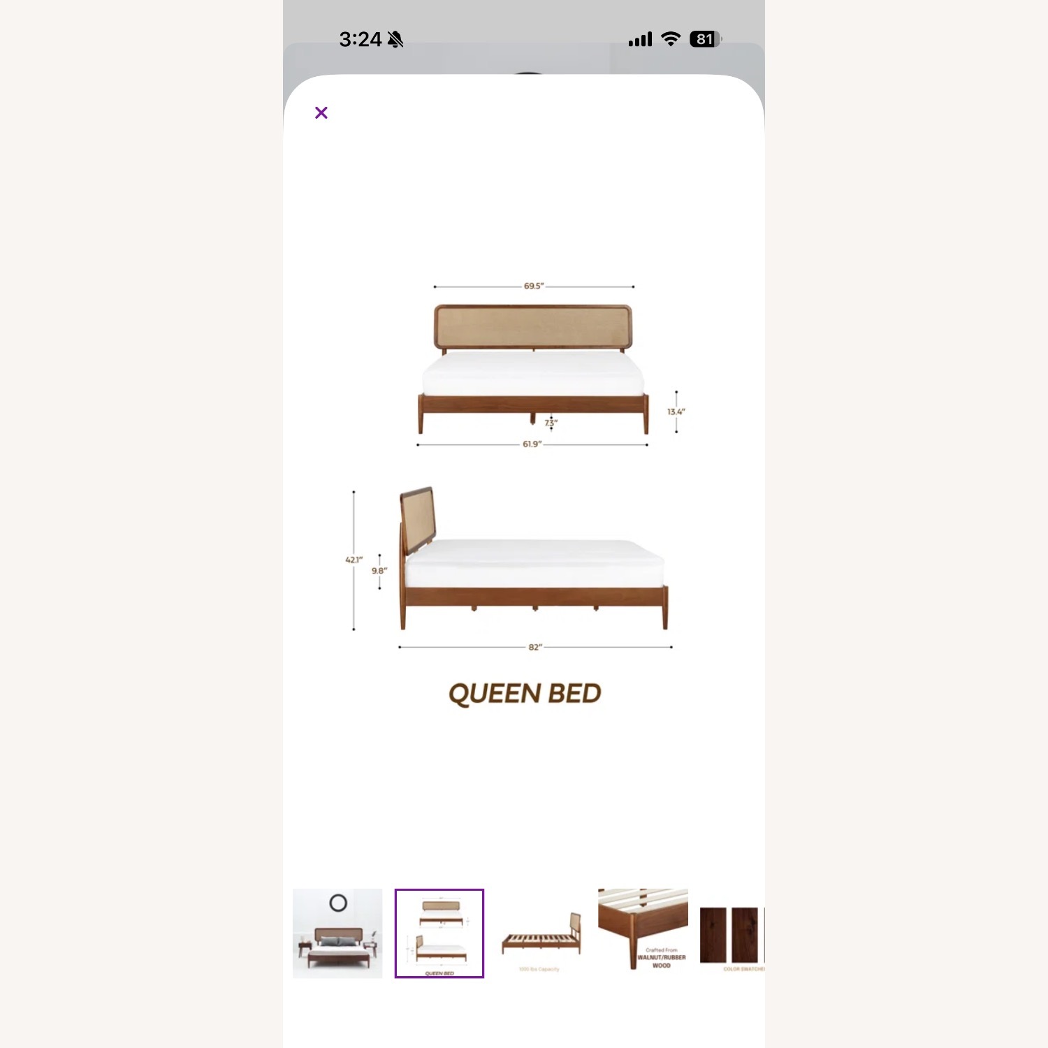 Wayfair Natural Wood Queen Bed - image-5
