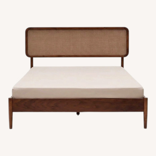Used Wayfair Natural Wood Queen Bed for sale on AptDeco