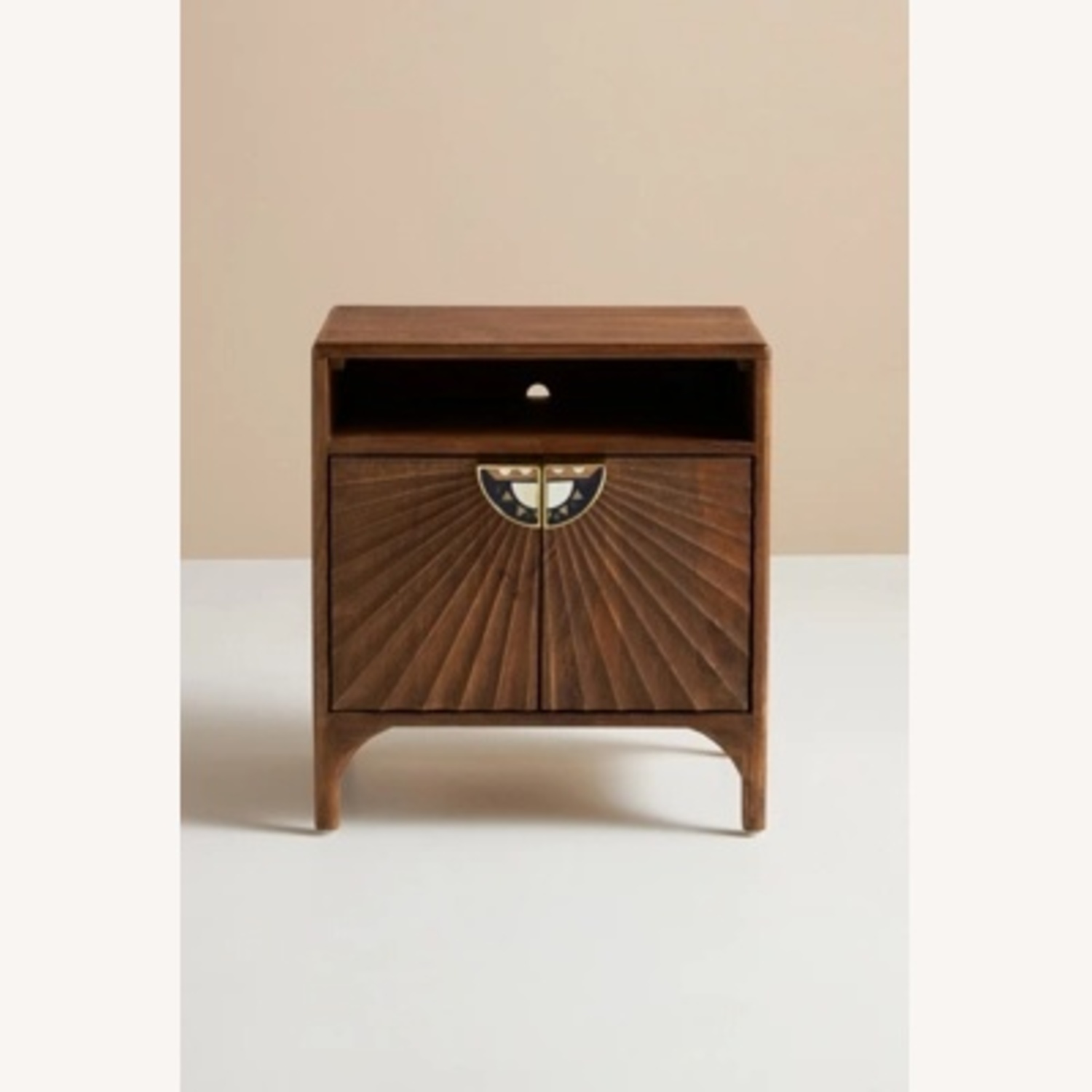 Anthropologie Dark Brown Wood Nightstand - image-6