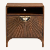 Anthropologie Dark Brown Wood Nightstand