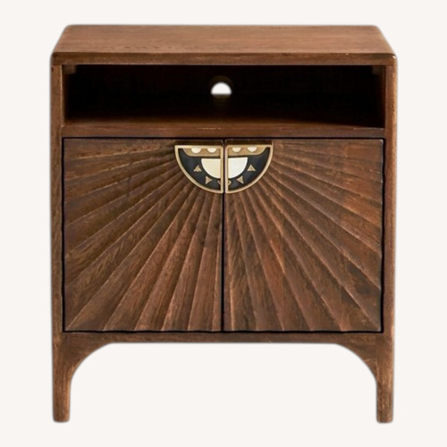Used Anthropologie Dark Brown Wood Nightstand for sale on AptDeco