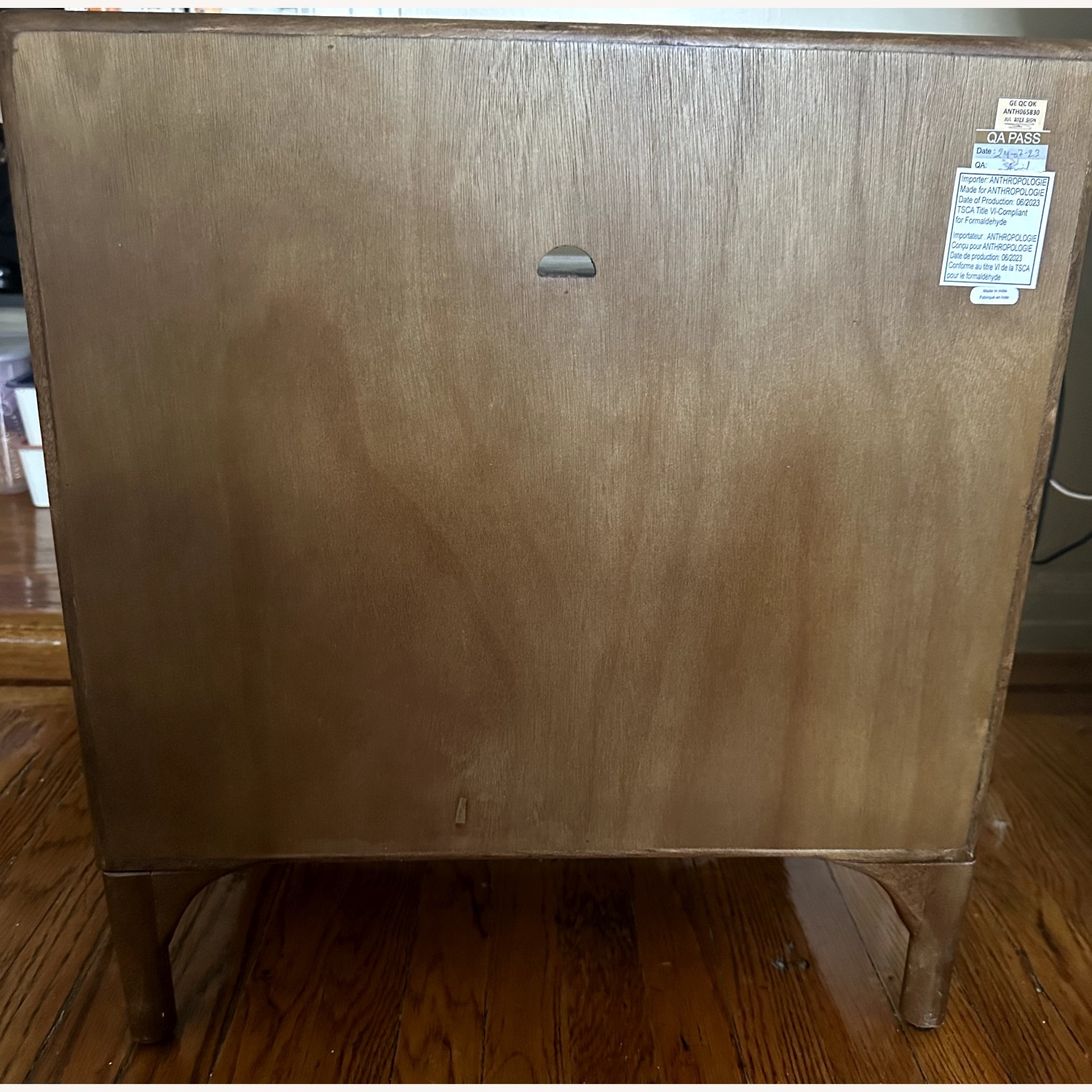 Anthropologie Dark Brown Wood Nightstand - image-5