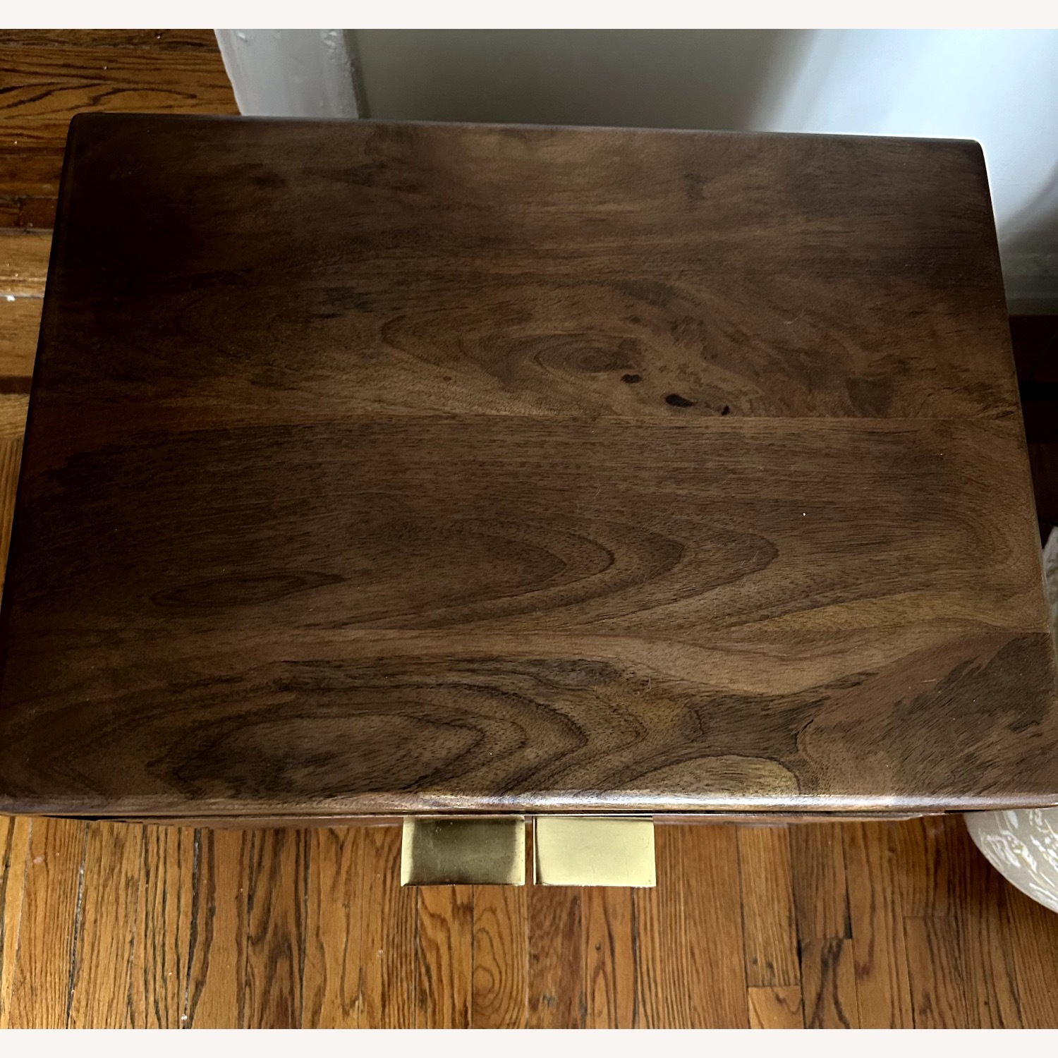 Anthropologie Dark Brown Wood Nightstand - image-2