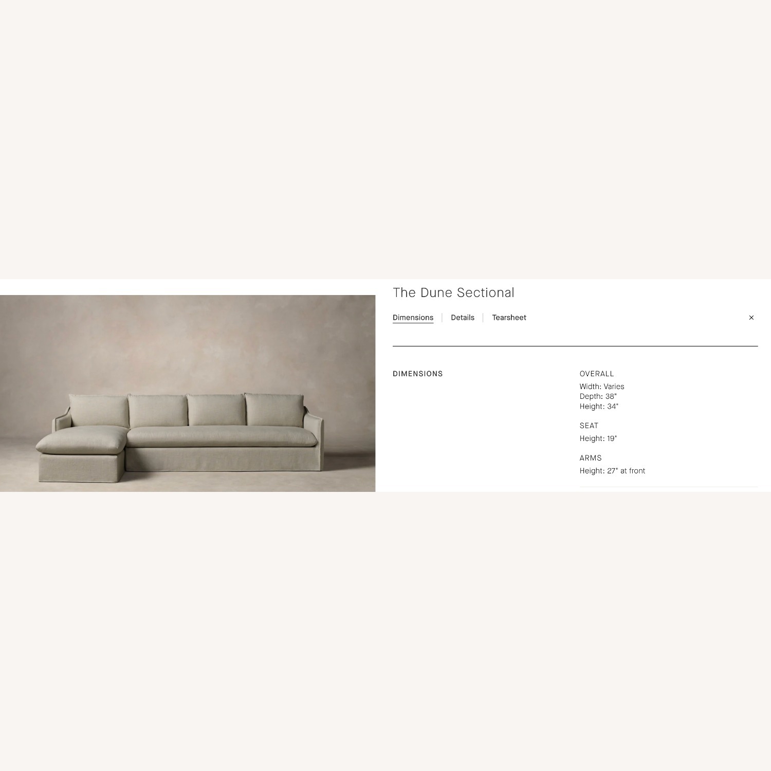 Maiden Home Light Gray Linen 3+ Piece Sectional - image-11