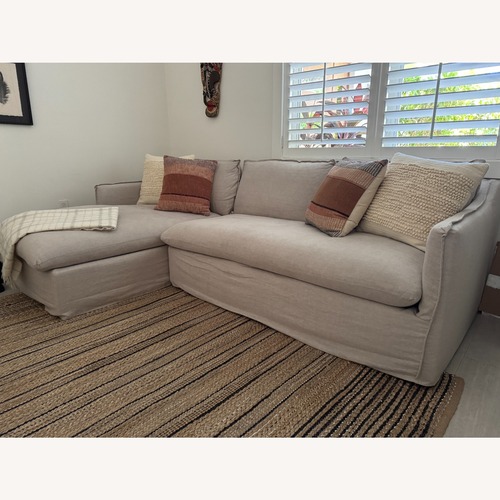 Used Maiden Home Light Gray Linen 3+ Piece Sectional for sale on AptDeco